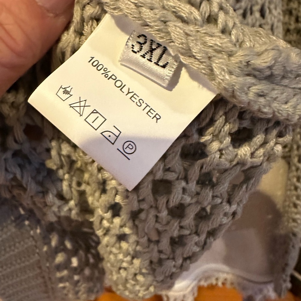 Sage Green Star Crochet Women's Sweater NWOT - Picture 5 of 5